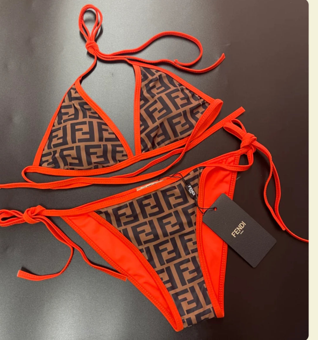 “FF” Print Bikini