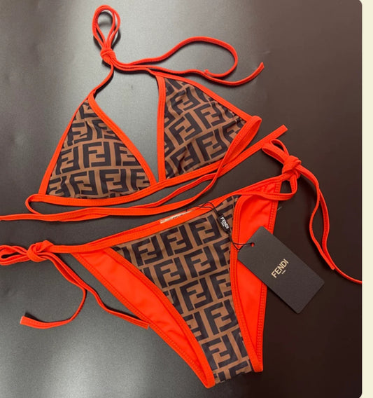 “FF” Print Bikini