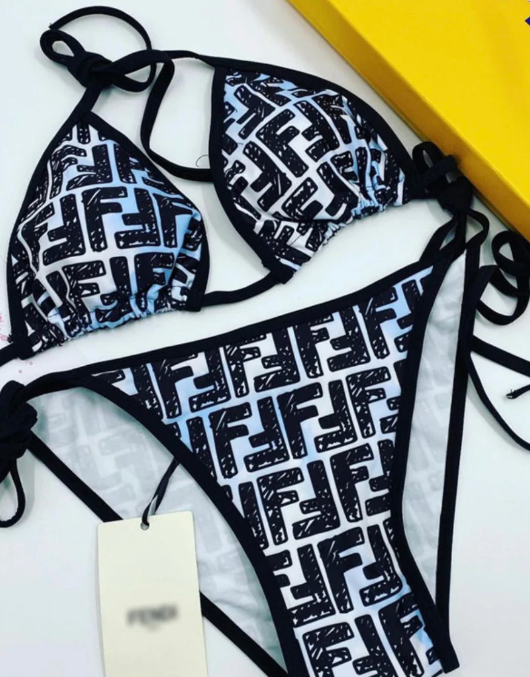 “FF” Print Bikini