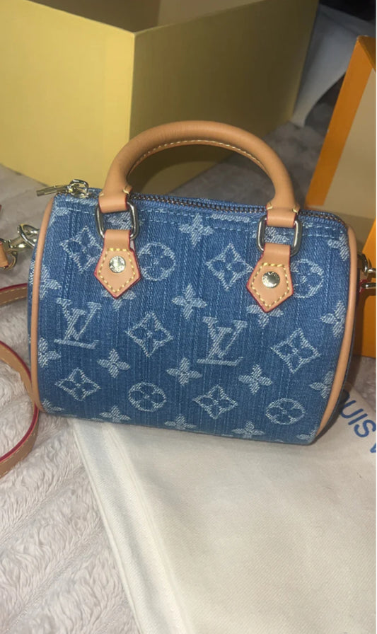 "LV" Denim crossbody bag